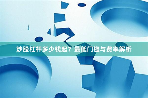 炒股杠杆多少钱起？最低门槛与费率解析